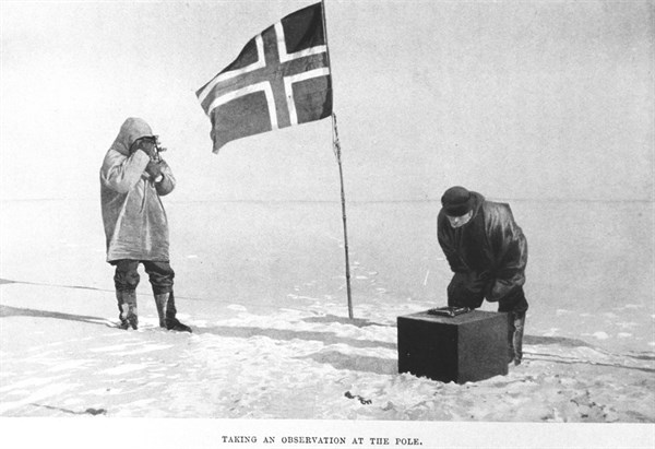 Taking an observation at the pole