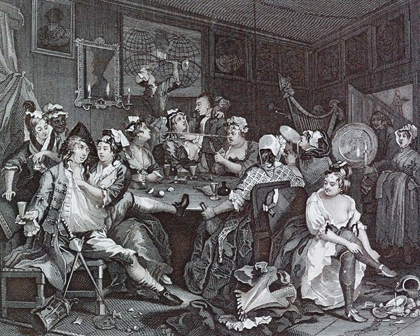 A Rake's Progress - Plate 3 - The Tavern Scene