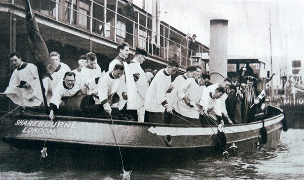 tradition of choirboys beating the boundary of the English Parish of St. Dunstan- in the East 1935