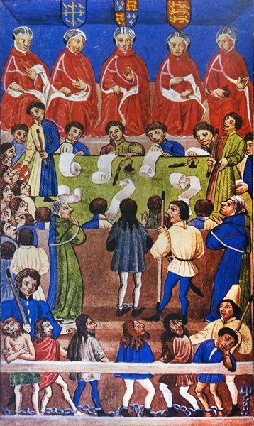 Illumination of a law treatise of Henry VI's reign