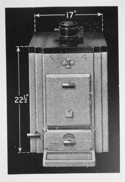 Photograph of the 'Ideal' boiler for constant hot water