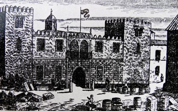 Facade of the old House of Trade in Seville
