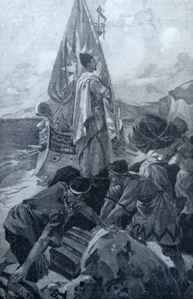 Painting depicting the Merchant Mariners of the Ancient World