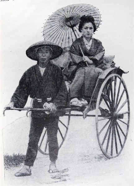 Traditional human drawn carriage in Tokyo