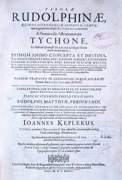 Title page of Tabulae Rudolphinae