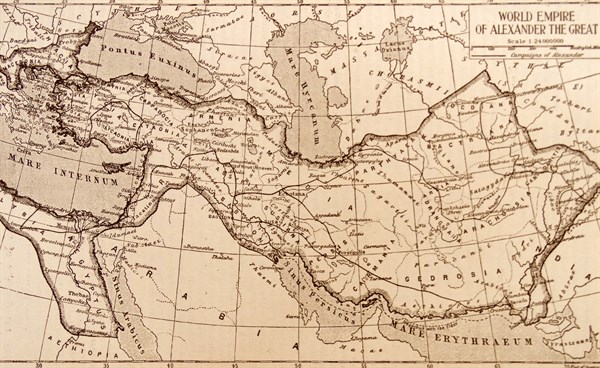 Map showing the empire of the Greek conqueror