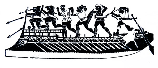 Greek Unireme war ship circa 6th century BC