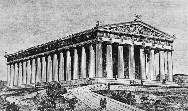 Exterior of the Parthenon at Athens in the time of its builders