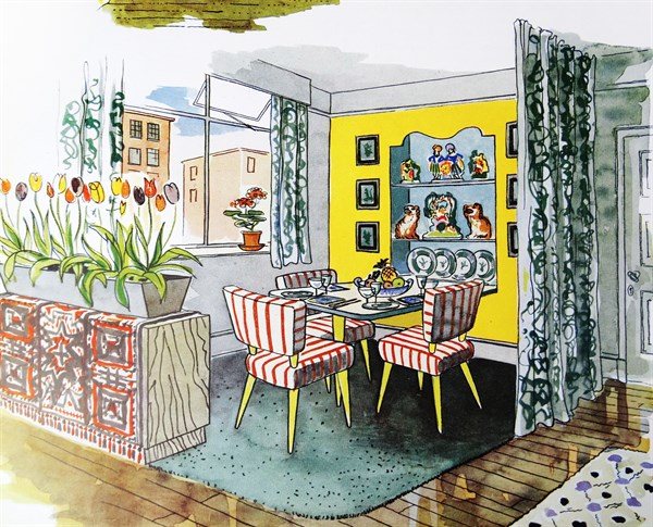 Typical interior design of a light and airy breakfast room