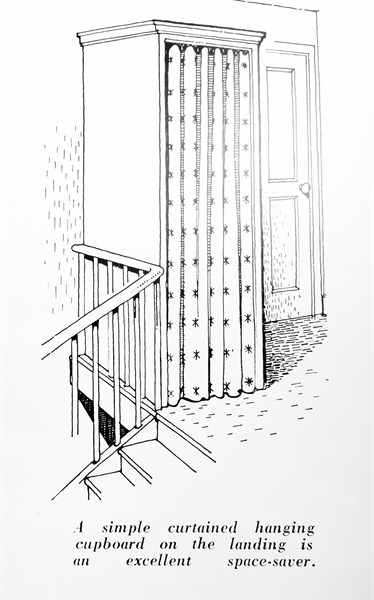 Space saving home interior cupboard design 1940's Britain