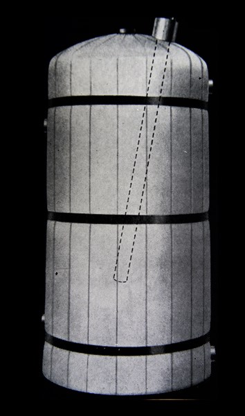 A lagged hot water tank