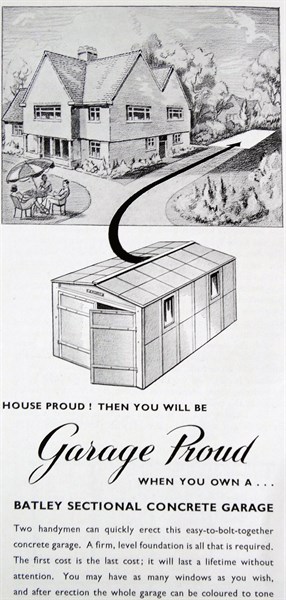 Advert for a Batley Sectional Concrete Garage