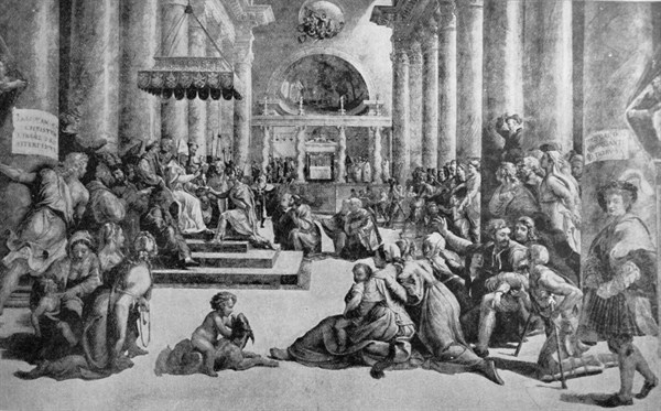 Painting depicting a scene from the life of Saint Silvester