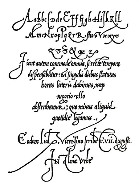 Handwriting styles of 16th century