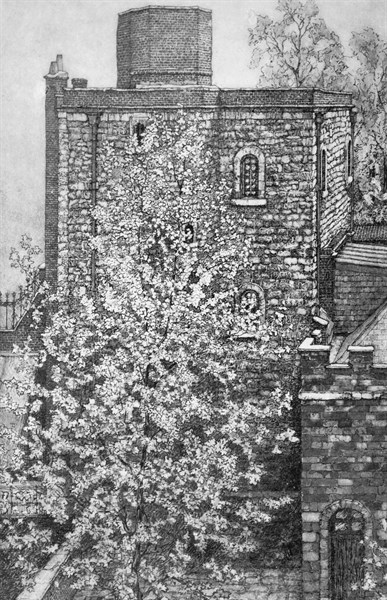 19th century drawing of the jewel Tower