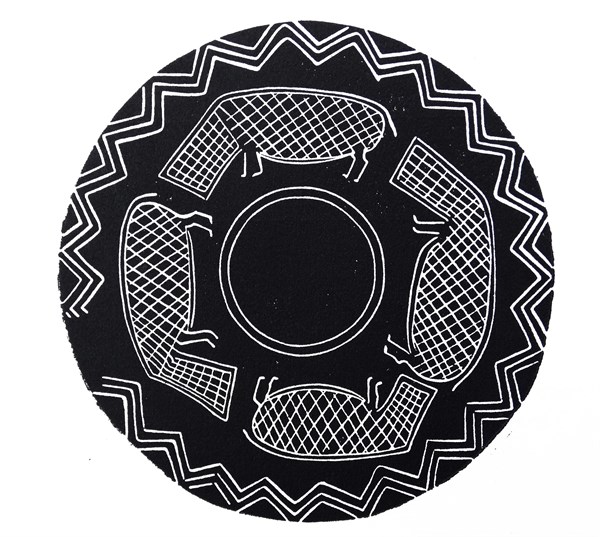 Drawing of a decorated bowl