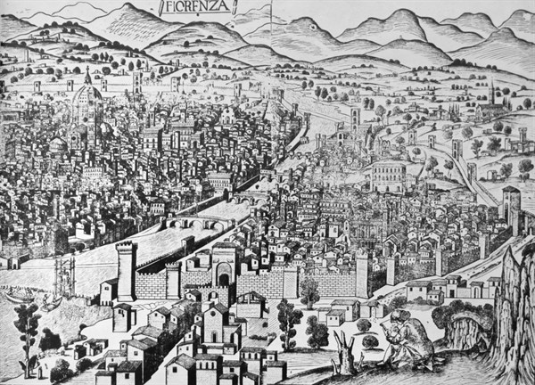 Woodcut depicting Florence during the 15th Century