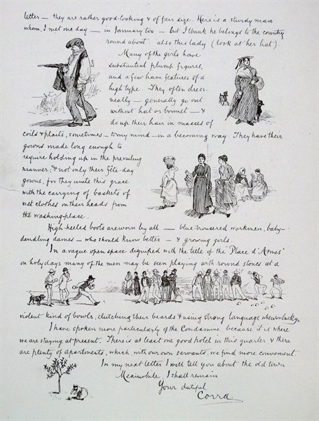 Illustrated travel correspondence from Monaco
