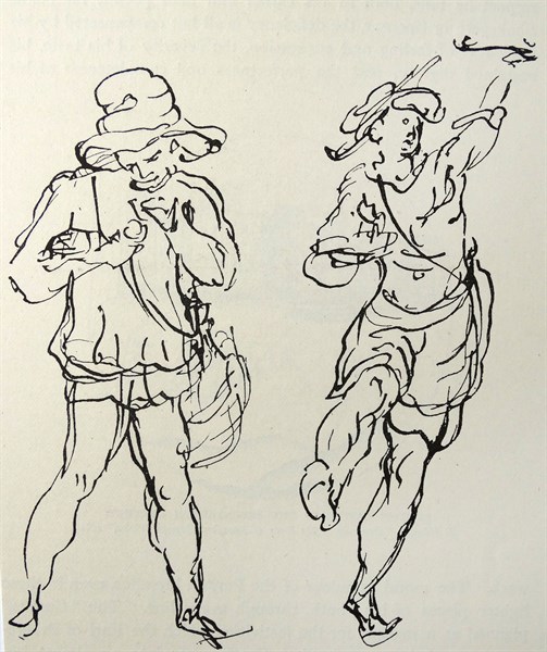 Figures conçues par Inigo Jones pour le masque, 1893
