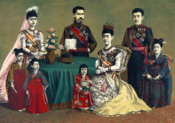 Group portrait of Meiji, Emperor of Japan and the imperial family