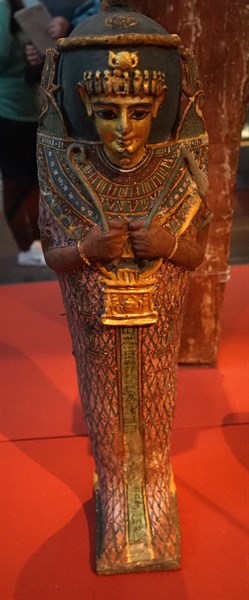 Painted and gilded mummy case for an infant