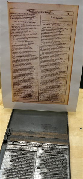 Metal plate with letters set to print