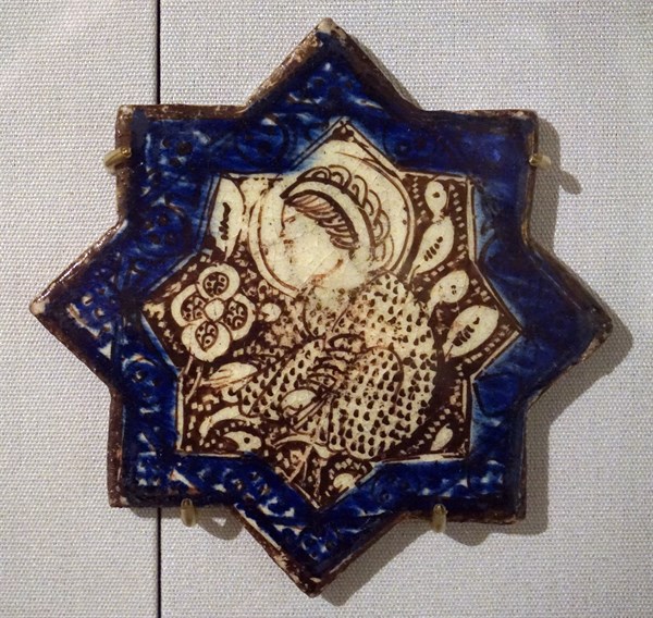 Lustre star tiles with blue borders
