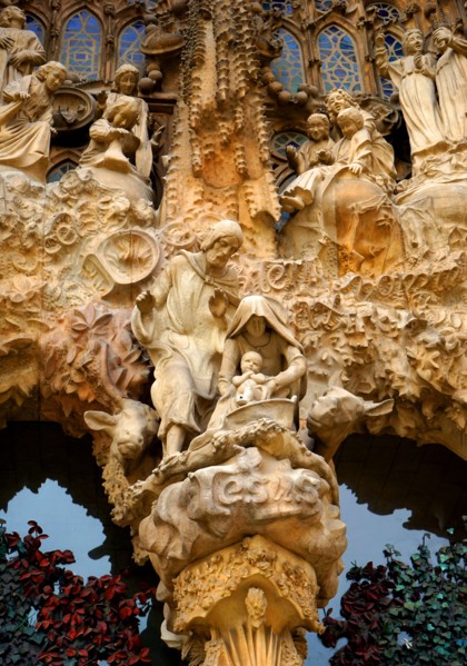 Details from the exterior of the Basílica i Temple Expiatori de la Sagrada Família