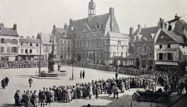 Noyon after it was retaken from the Germans