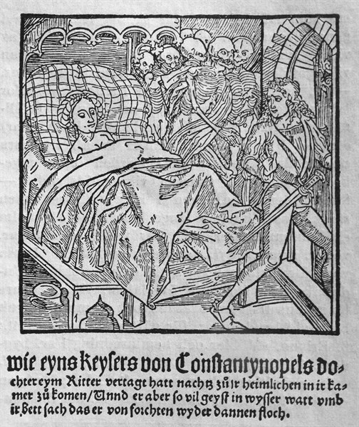 Woman lying on her death bed