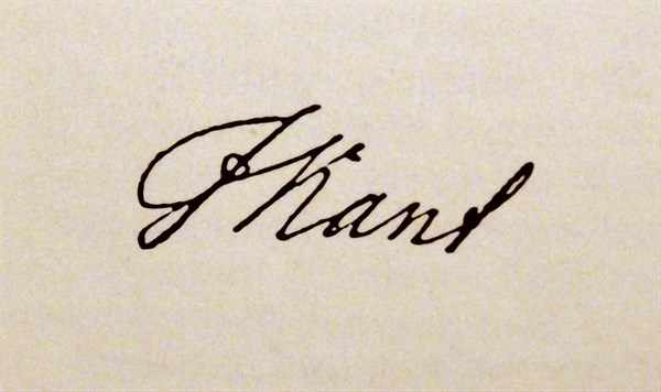Copy of Immanuel Kant's signature