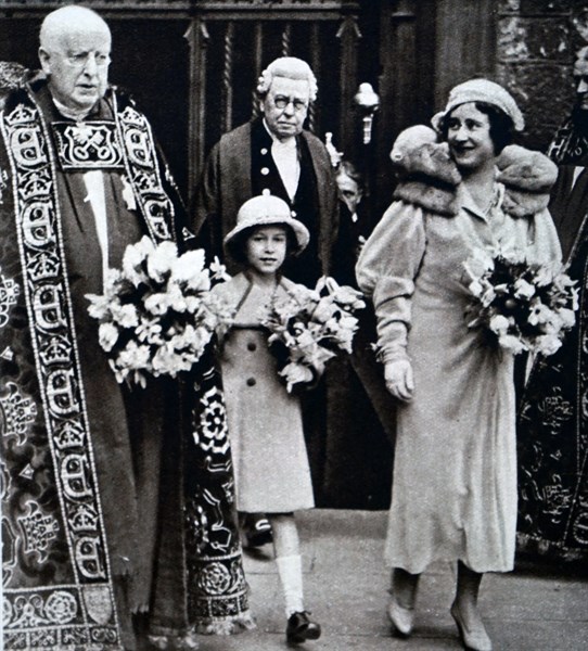Lady Elizabeth and Princess Elizabeth at Westminster Abbey
