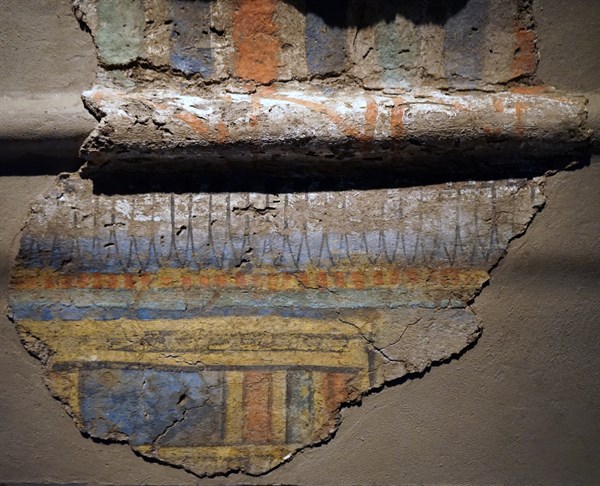 Fragments of sun-dried mudbrick used in ancient Egypt