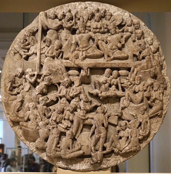 Railing depicting lotuses from a Stupa