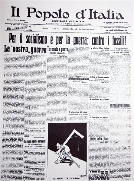 Cover of the Italian newspaper 'Il Popolo d'Italia'