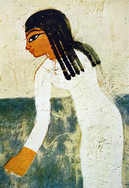 Egyptian tomb wall painting from Thebes, Luxor