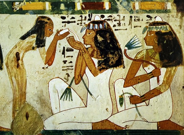 Egyptian tomb wall painting