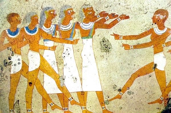 Egyptian tomb wall painting