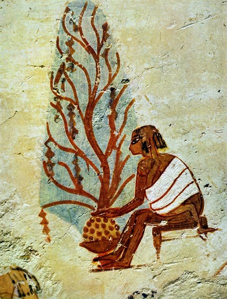 Egyptian tomb wall painting