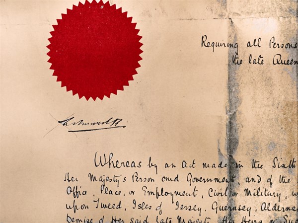 Part of King Edward VII's first proclamation as King