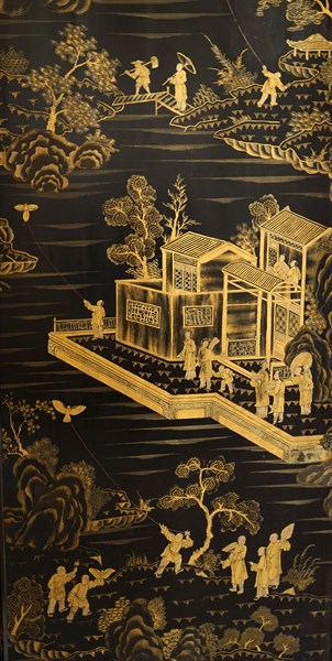 Chinese lacquered black and gold