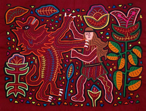 Mola textile by Kuna Indian artist