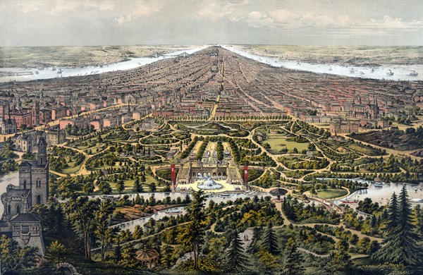 New York, print by G. Schlegel