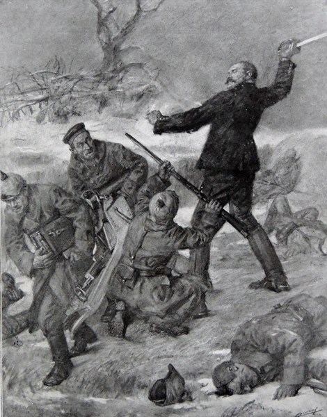 French officer wielding a sword.