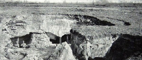 French forward position in a bomb crater.