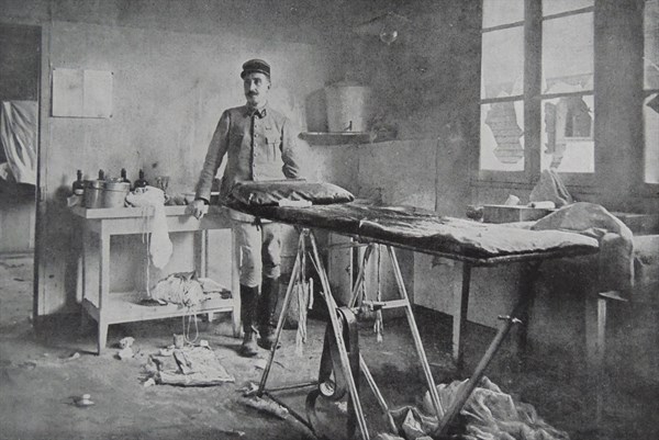 French field hospital showing the operating theatre.