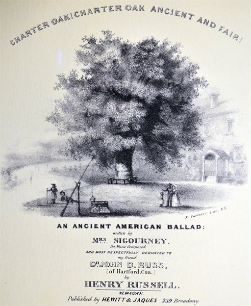 Currier & Ives Illustration. Charter Oak! Charter Oak Ancient and Fair