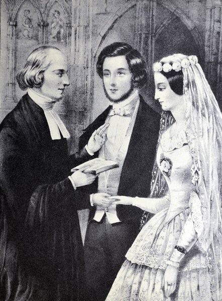 Currier & Ives Illustration. The Marriage