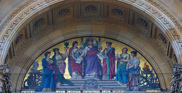 Mosaic over the main entrance to the Birmingham Council House, Birmingham, England.