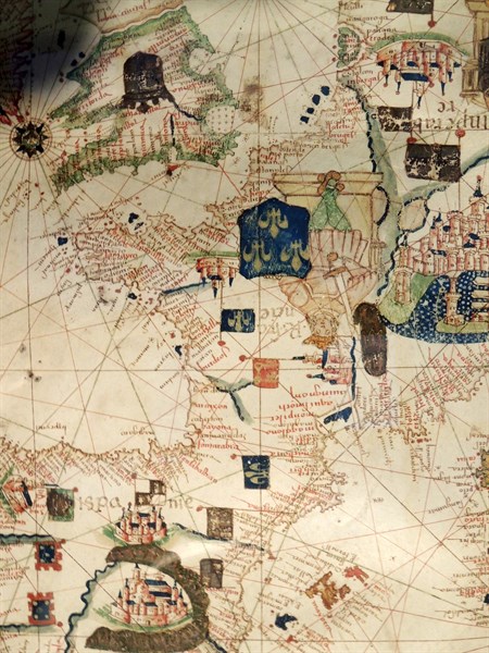 France depicted in Jacopo Russo Map of the world 16th century circa 1528